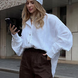 Fashion Solid Loose Casual Commuter Blouse