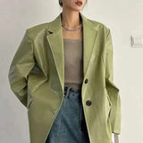PU Leather Oversized Casual Blazer