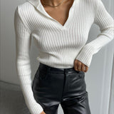 Slim Fit Polo Knit Sweater