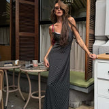 Sexy Polka Dot Cami Long Maxi Dress