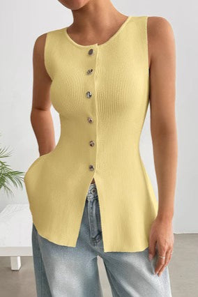 Casual Sleeveless Knit Sweater