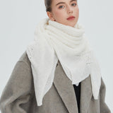 Solid Color Lace Knit Square Scarf