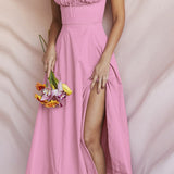 Tie Strap Split Hem Maxi Dress