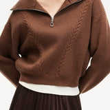 Short Cable Knit Pullover Sweater