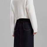 Short Cable Knit Pullover Sweater