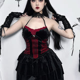 Goth Vintage Punk Aesthetic Backless Y2K Camisole Halter Neck Crop Top