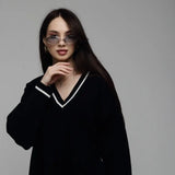 Casual Knit V Neck Sweater