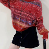 Gradient Color Long Sleeve Knit Sweater