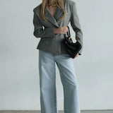 Single Button Lapel Blazer