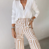 Kammay Stijlvolle Pantalon Set – Inclusief Blouse en Riem