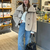 Fleece Lapel Short Jacket
