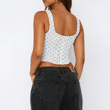 V-Neck Polka Dot Bustier Corset