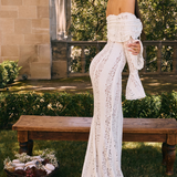 Jovie - Off-Shoulder Crochet Lace Maxi Dress
