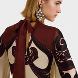 Grenadilla Print Satin Dress