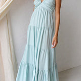 Marilyn - V-neck maxi dress with ruffle