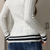 V-Neck Long Sleeve Knit Sweater