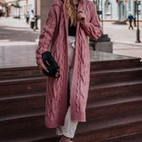 Solid Color Hooded Knit Sweater
