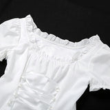 Fashion elegant bow white female mini dress