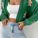 Cute Gingerbread Crop Sweater