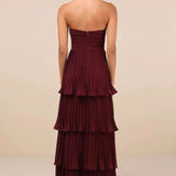 Strapless Ruched Ruffled Tiered Party Dress