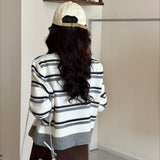 Colorblock Striped Knit Sweater