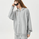 Grey Fleece Zip Up Hoodie