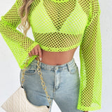 Crochet Bell Sleeve Crop Sweater
