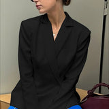 Backless Notched Oversize Blazer
