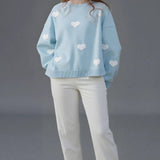 Heart Jacquard Knit Sweater