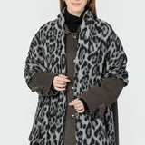 Cozy Leopard Print Faux Wool Scarf