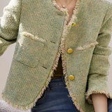 Elegant Long Sleeve Tweed Jacket