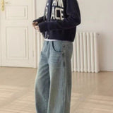 Loose Fit Letter Embroidery Sweater