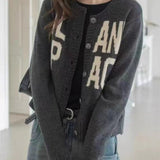 Loose Fit Letter Embroidery Sweater