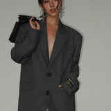 Wide Shoulder Office Blazer