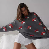 Mushroom Print Knit Sweater