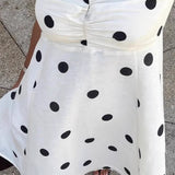 Fashionable Polka Dot Strapless Mini Dress