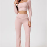 Lace Detail High-Rise Booty Sculpting Yoga Leggings