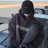 Letter Print Loose Fit Hoodie
