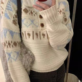 Loose Fit Fair Isle Knit Sweater