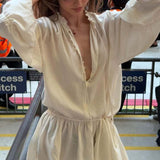 Chic Elegant Deep V Tie Ruffle Sleeve Mini Dress
