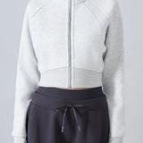 Cropped Fleece Workout Jacket