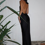Sexy Backless Slit Maxi Dress