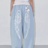 Vintage Hip Hop Graphic Baggy Straight Pants