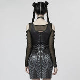 Cyber Printed Sexy Metal Rivets Two-piece Dress