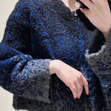 Zipper Front Gradient Knit Sweater