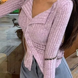 Vintage V-Collar Knit Cardigan