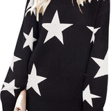 Women's Casual Leopard Print Sweater Loose Long Sleeve Crew