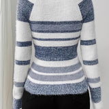 Casual Stripe Color Block Sweater