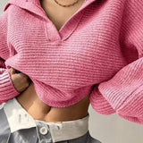 Long Sleeve Collar Knit Sweater