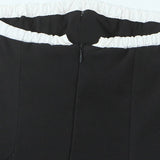 Contrast Bustier Lace-up Back Cocktail Dress